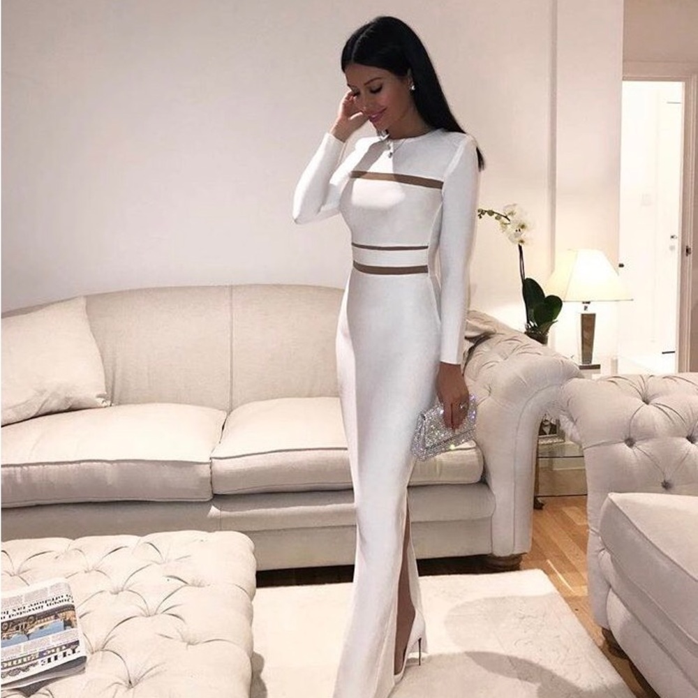 House of cb Constanza dress bandage white gown